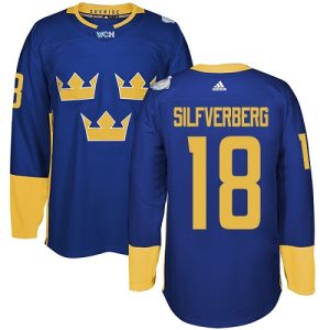 Kinder Team Schweden #18 Jakob Silfverberg Authentic Königsblau Auswärts 2016 World Cup
